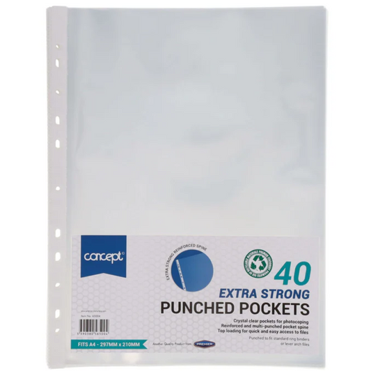 Concept Extra Strong Punched Pockets 40 A4