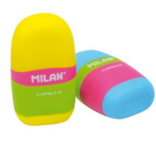 MILAN Capsule Mix Sharpener and Eraser - 2-in-1