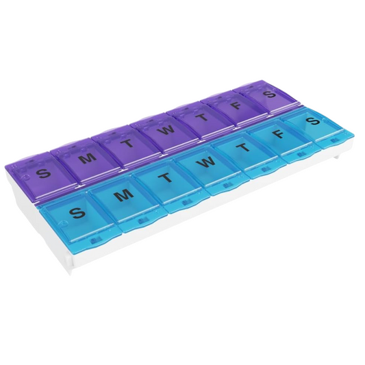 Pill Boxes with 14 Compartments Organise Medications 2 Weeks