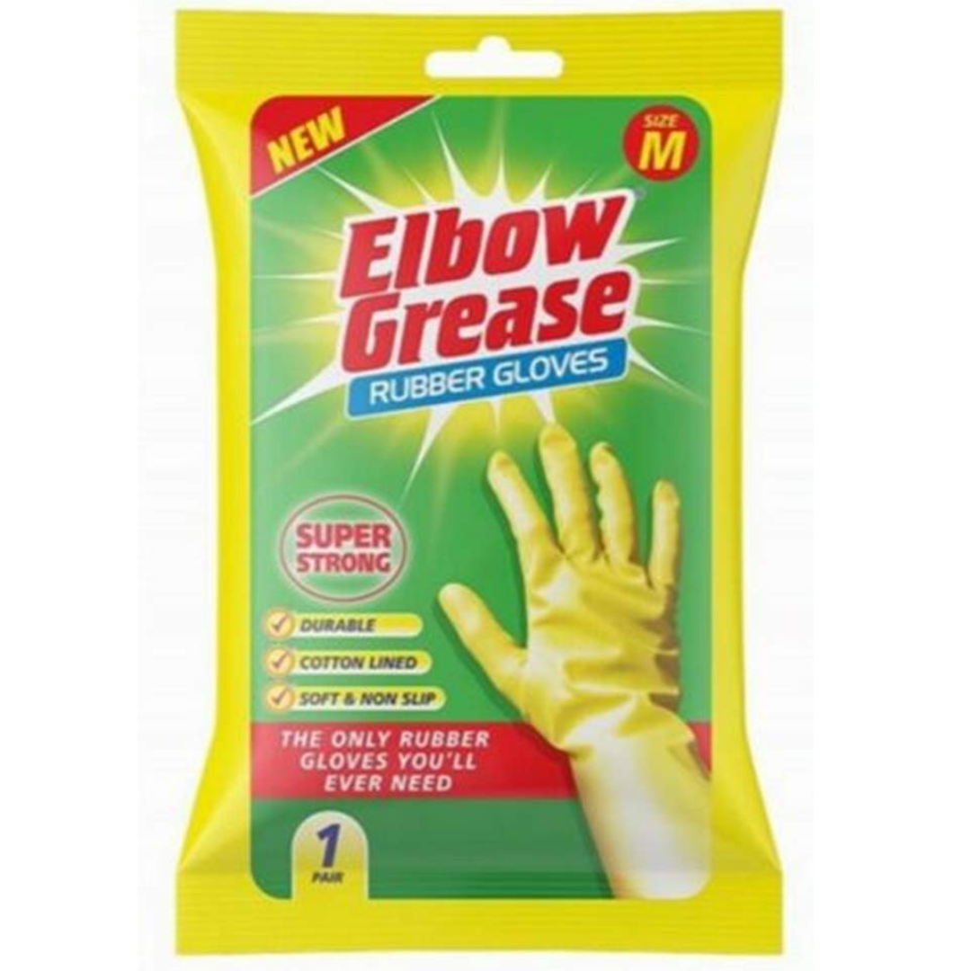 Elbow Grease Rubber Gloves Medium 1 Pair