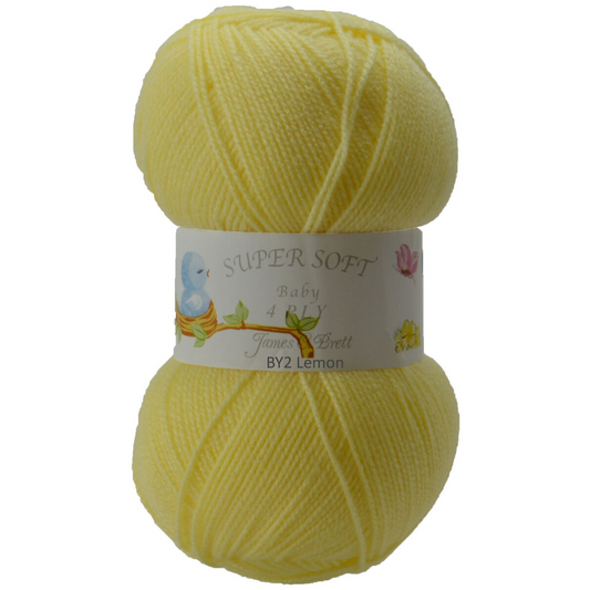 Baby 100g 4PLY Yarn BY02 Lemon