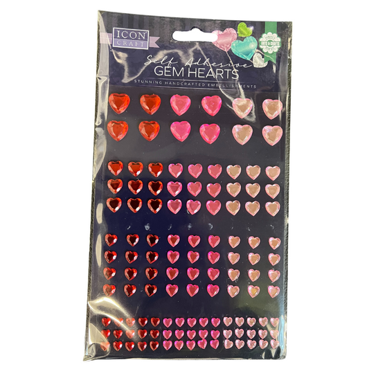 120-Pack Adhesive Diamante Gem Hearts