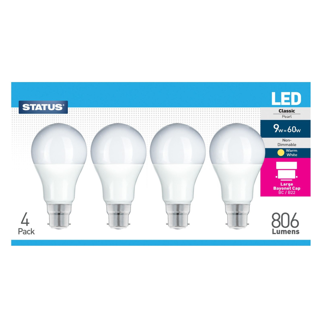 9W LED Bulb 4-Pack (60W Equivalent)