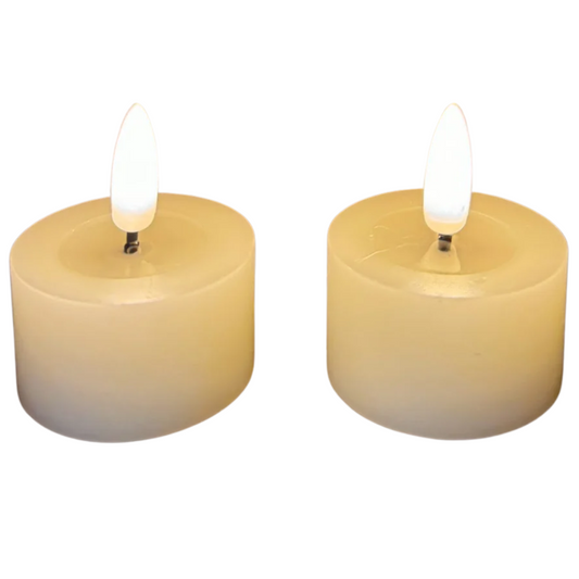 2PC LED Wax Tealight with 3D Flame