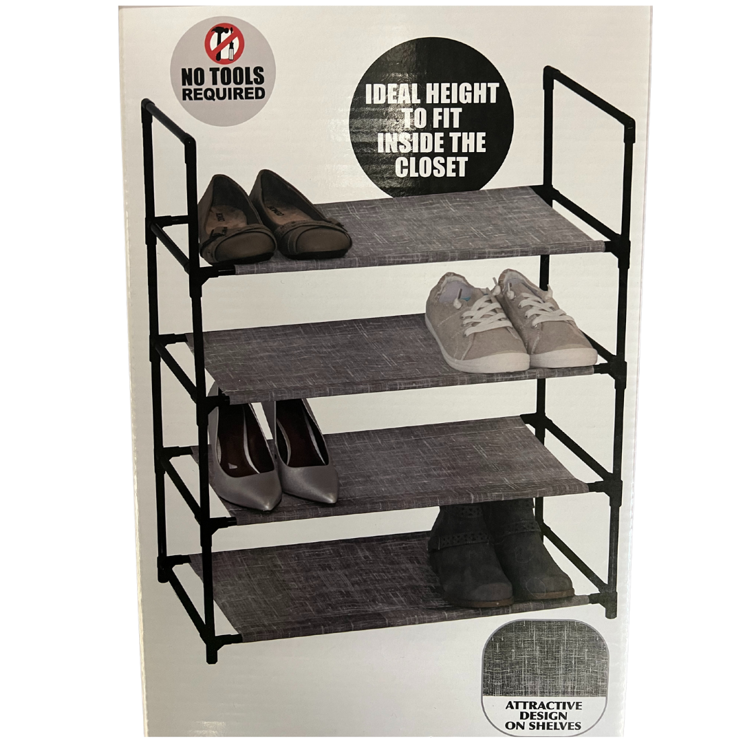 4-Tier Shoe Rack – Sturdy and Spacious Storage