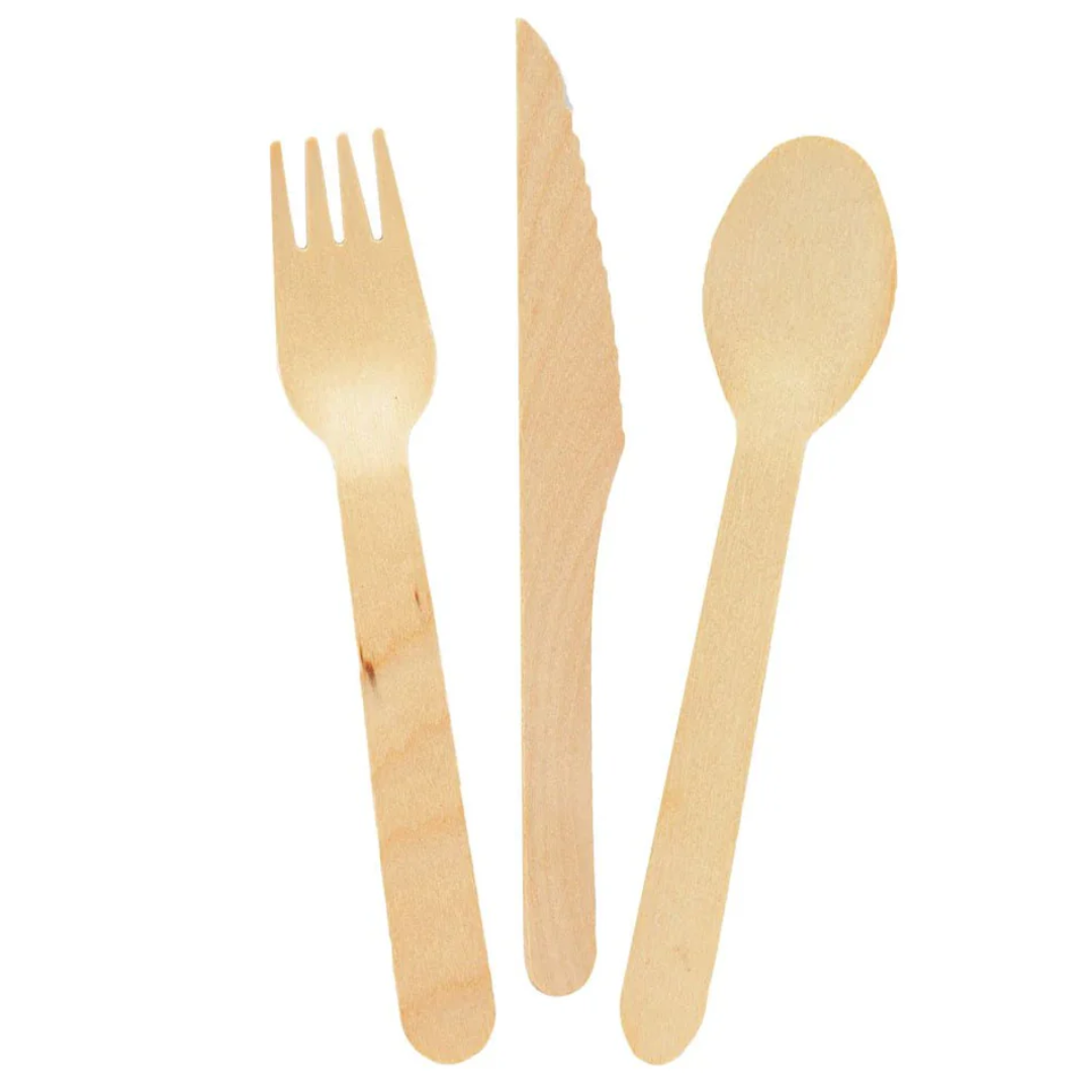 8-Piece Wooden Cutlery – Knives & Forks Set