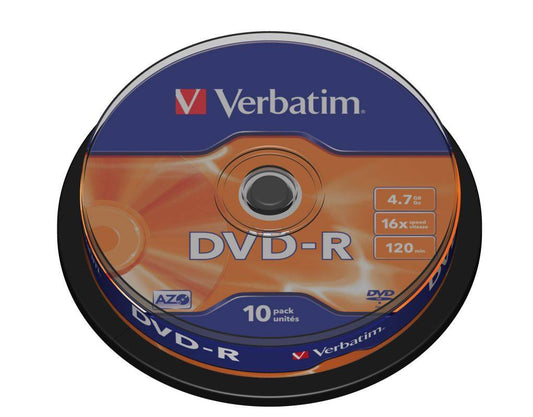 Verbatim Blank DVD-R 4.7GB Pack of 10