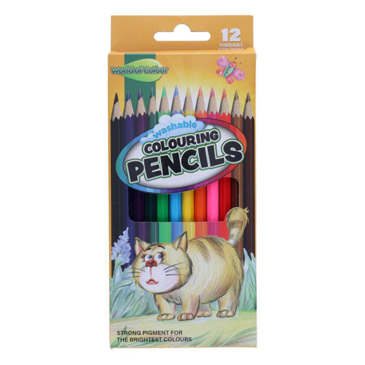 World of Colour 12 Full Size Washable Colouring Pencils