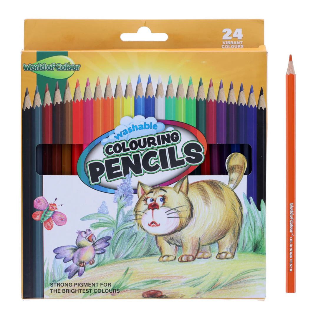 World of Colour Washable Colouring Pencils x24