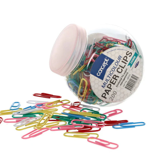 Concept Tub of 200 Multi-Colour Paper Clips