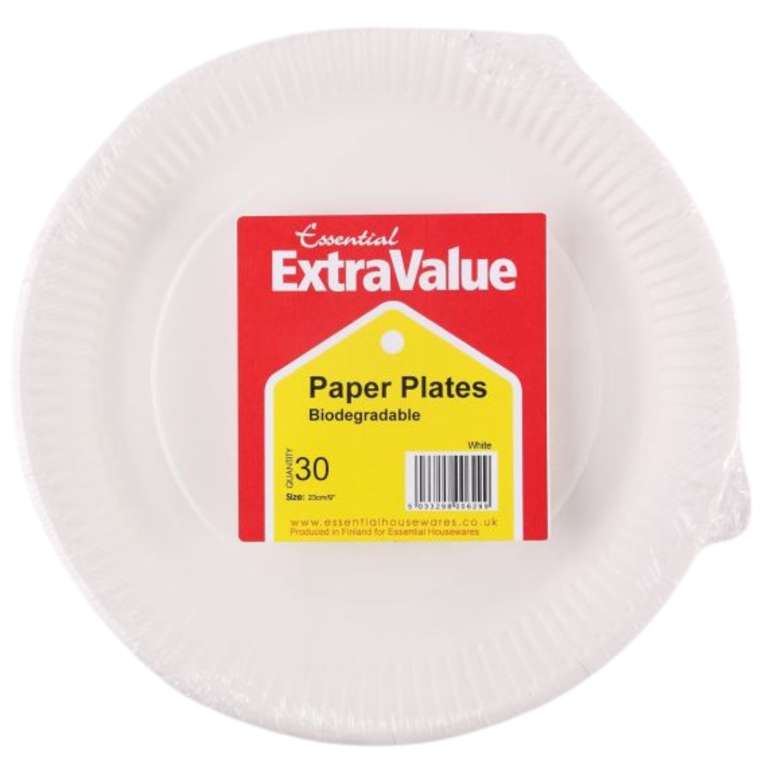 30-Pack Extra Value 23cm Paper Plates