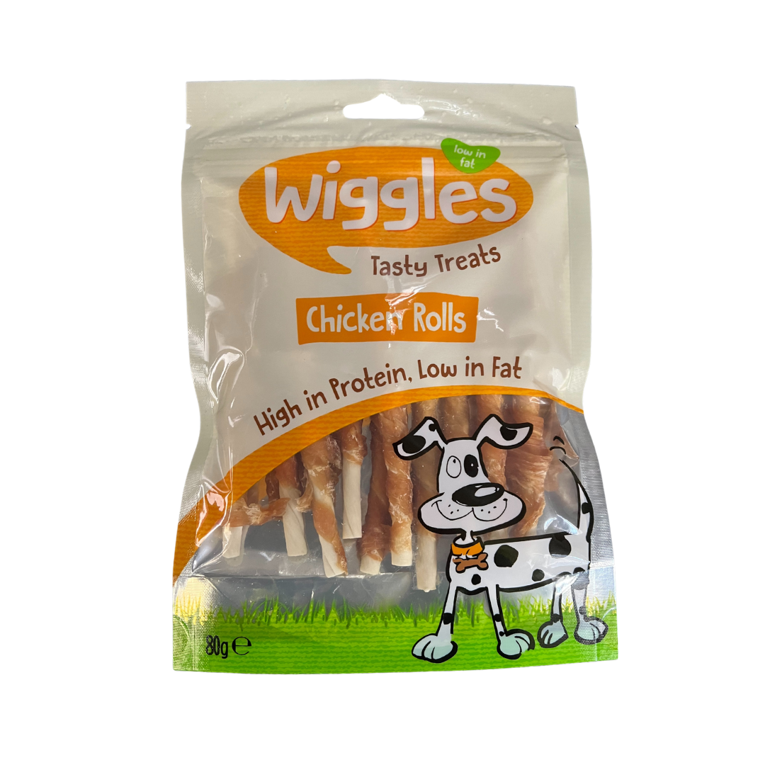 Wiggles Chicken Rolls Dog Treats 80g