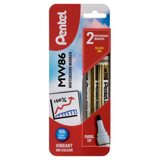 Pentel Pack of 2 Black Ink Whiteboard Marker