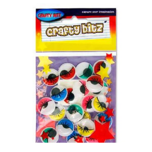 Crafty Bitz Colour Googly Eyelashes 20pcs