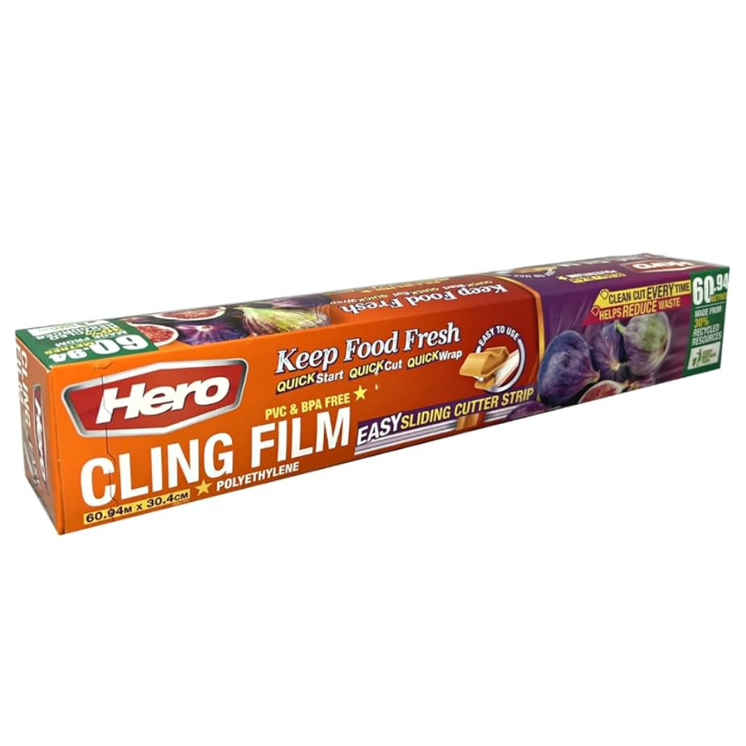 Hero Cling Film 60m with Easy Sliding Cutter