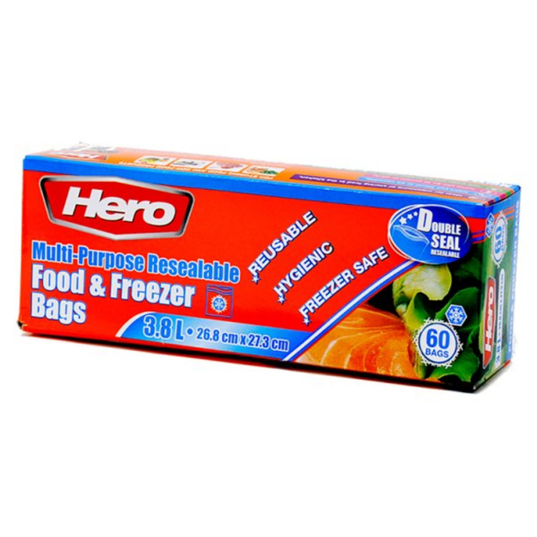 Hero Multipurpose F+ Freezer Bags 60 Count