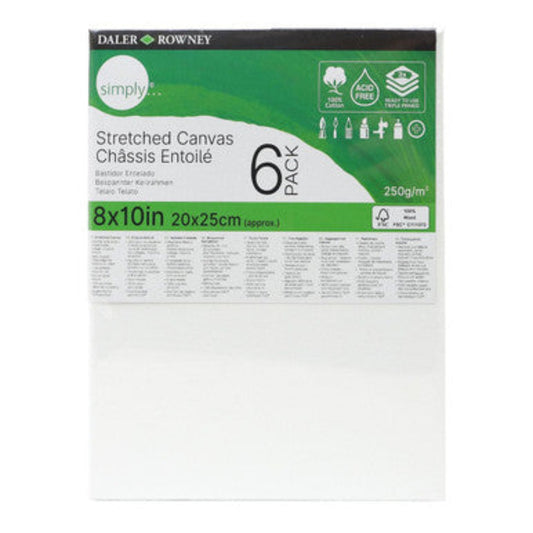 6-Pack 8x10 Daler-Rowney Simply Canvas Panels