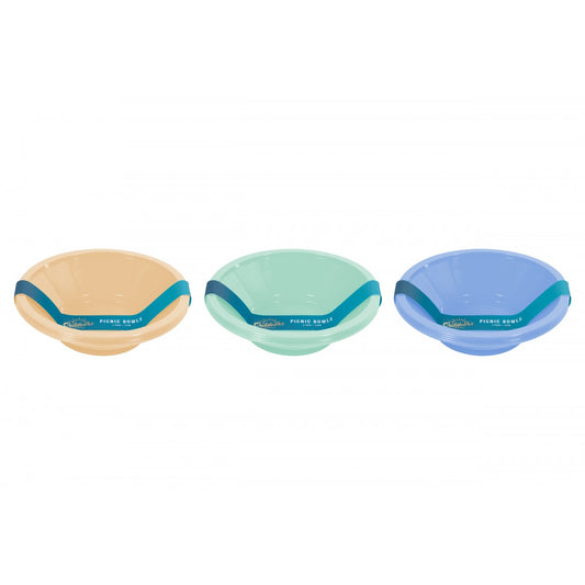 18 cm Picnic Bowls – Set of 4 in 3 Assorted Colors