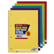 5-Pack Pastel A4 160-Page Spiral Notebooks