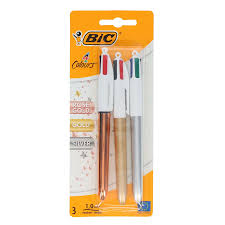 3-Pack BIC 4-Color Assorted Metallic Ballpoint Pens