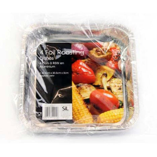 Square Foil Roasting Dishes Pack Of 4