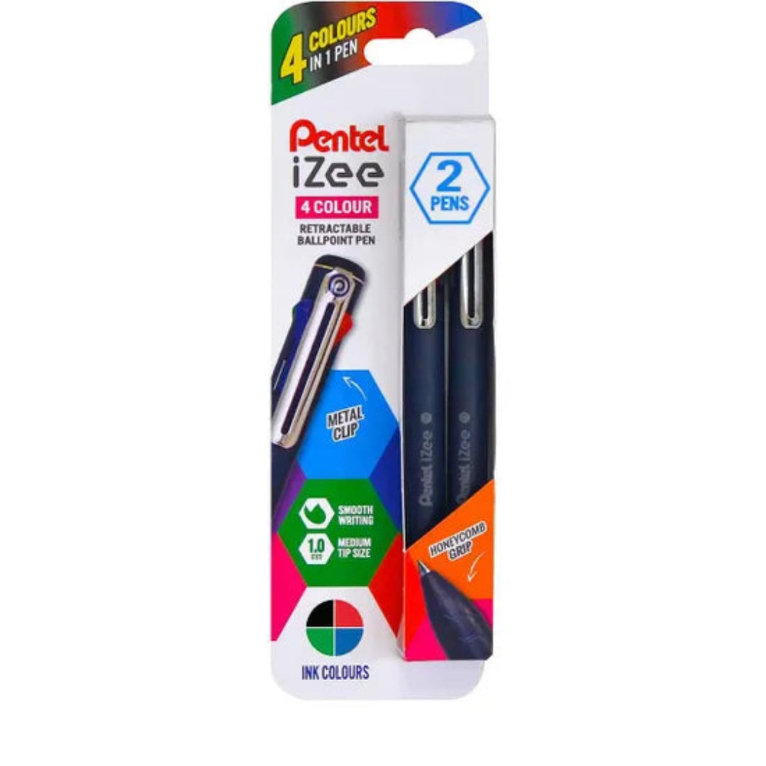 Pentel 2-Pack iZee 4-Colour Ballpen