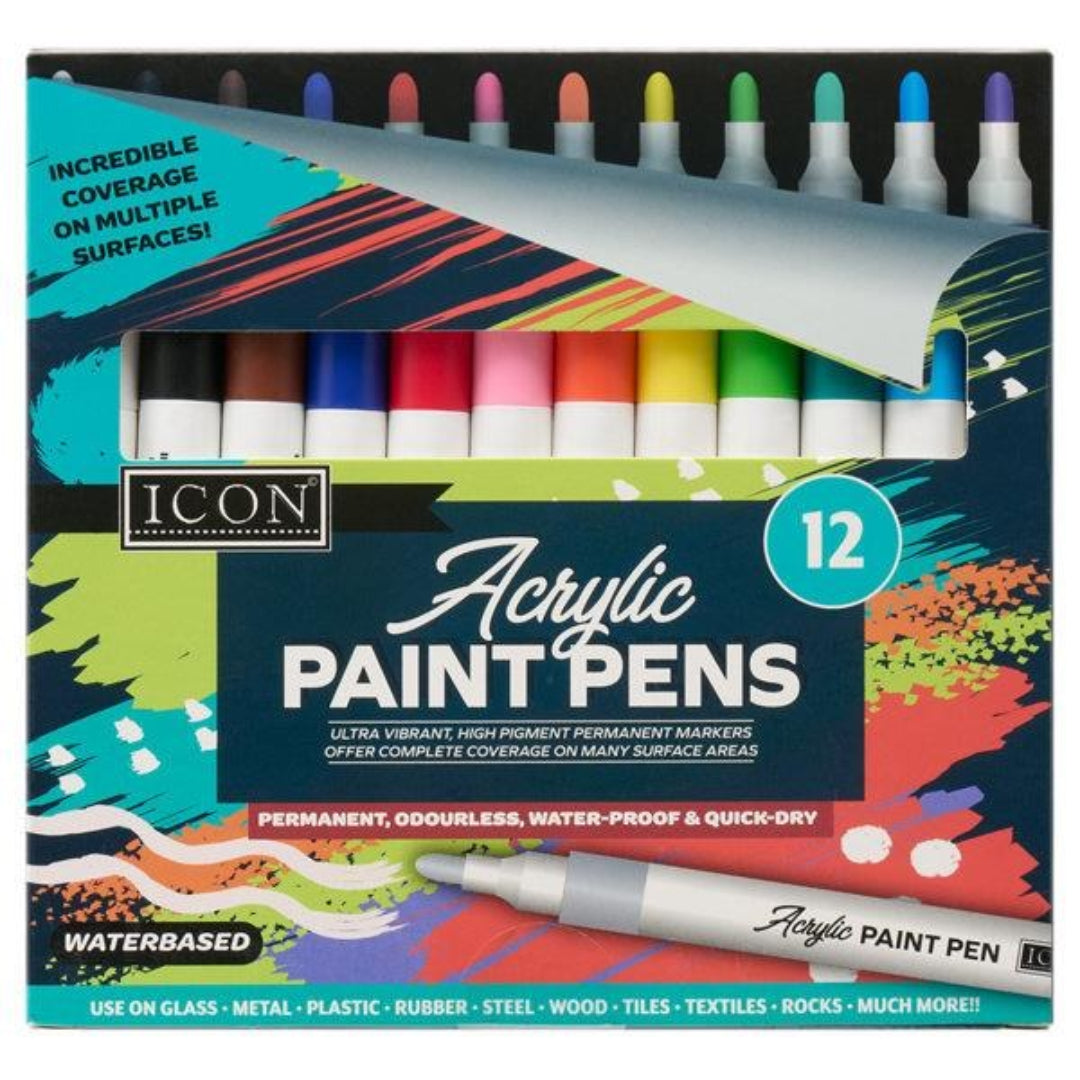 Icon Acrylic Paint Pens 12 Pack