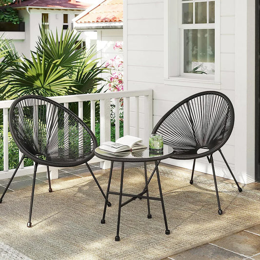 Black 3-Piece Cabana String Furniture Set