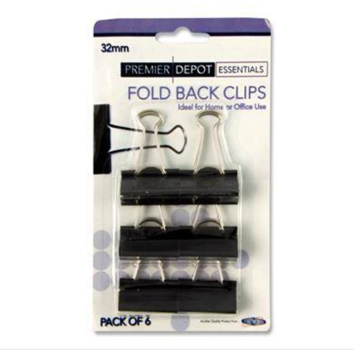 6 BINDER CLIPS 32MM