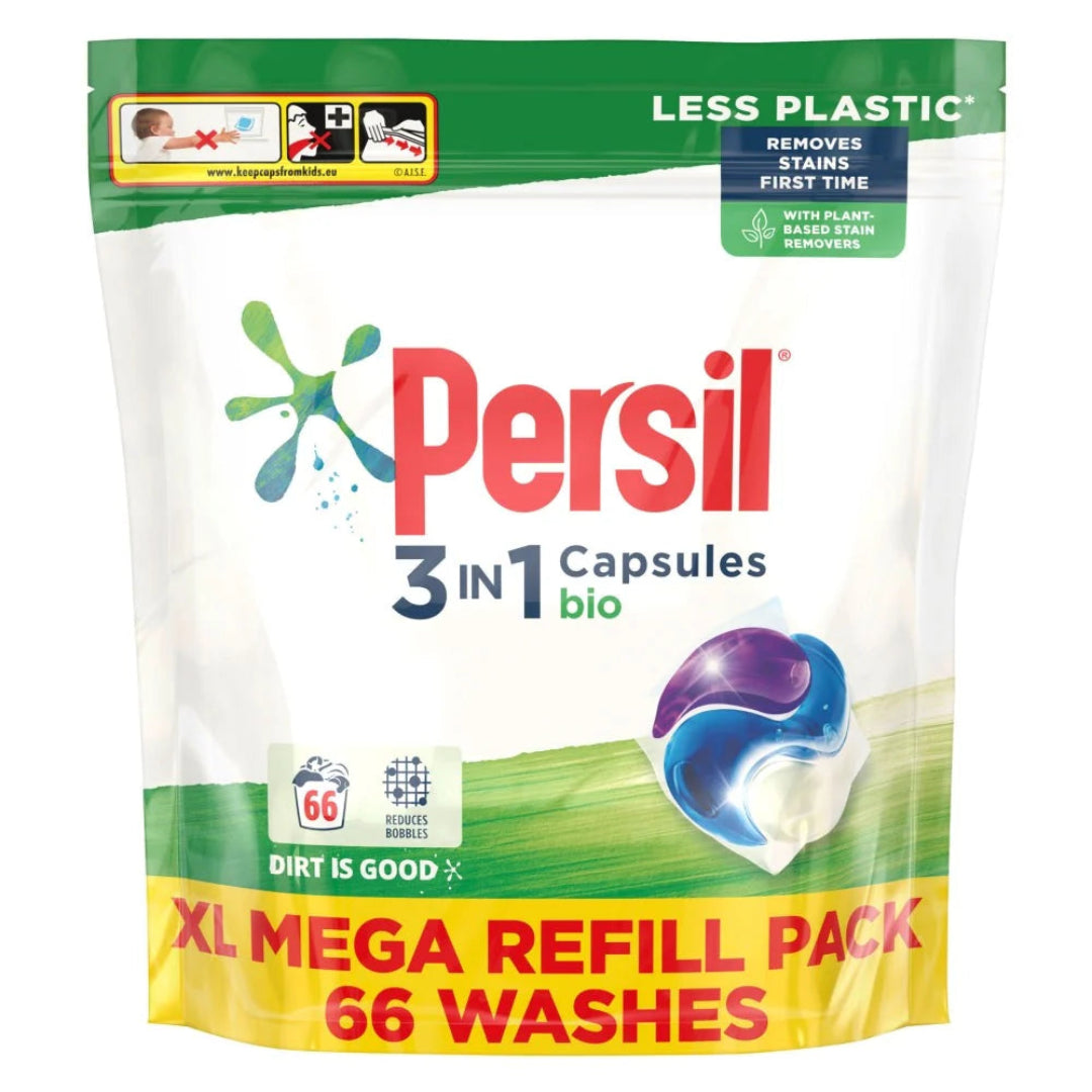 Persil Bio Capsules 66 Washes Powerful Cleaning for Stain Removal