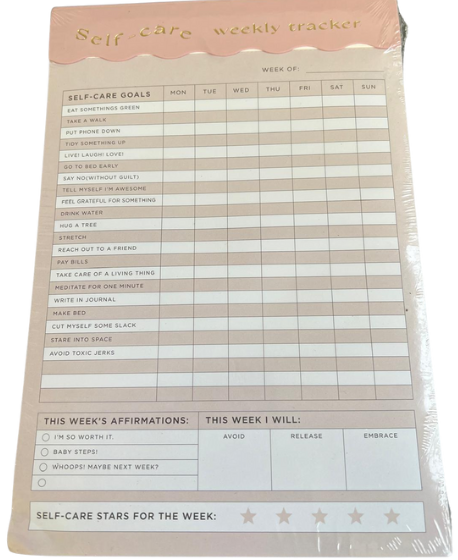 Self-Care Weekly Tracker Notepad - Prioritize Your Well-Being