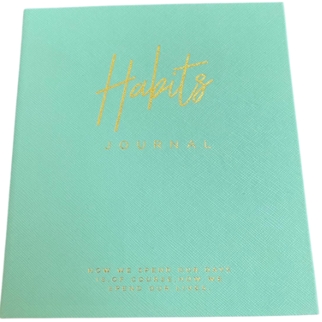 Habits Journal Green A5 PU Notebook 80 Pages