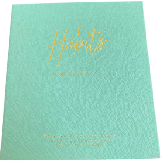 Habits Journal Green A5 PU Notebook 80 Pages