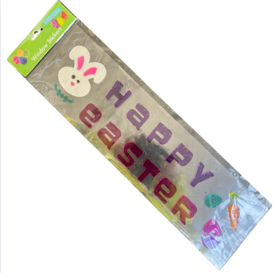 Happy Easter Long Gel Window Stickers