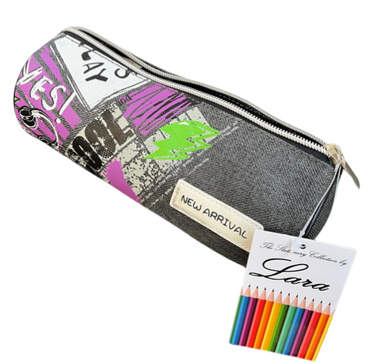 Denim Barrel Grey Colour Pencil Case