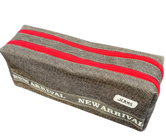 2 Zipper Grey Pencil Case