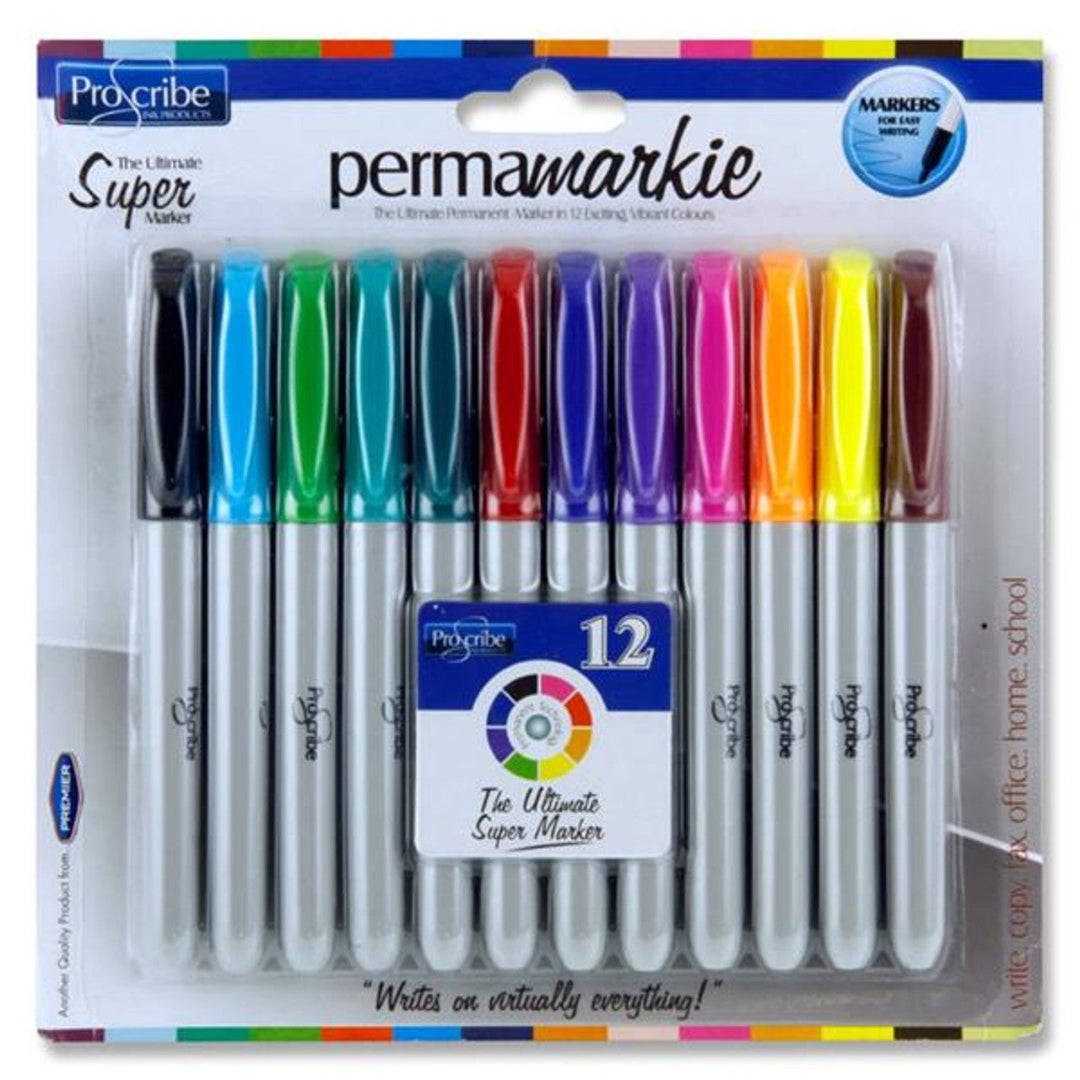 PRO Card of 12 Permamarkie Permanent Markers