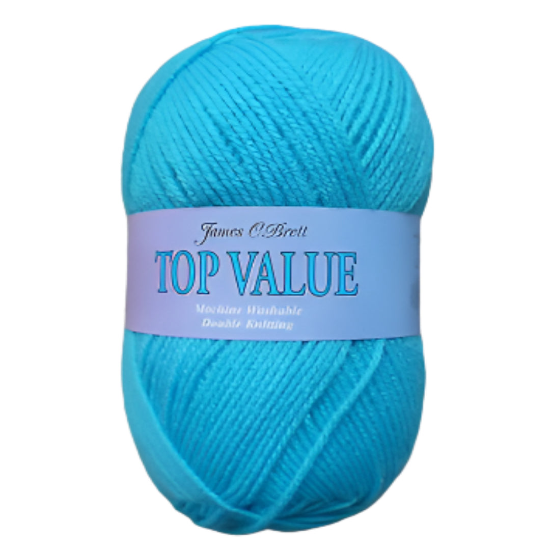 Top Value 100 Grams Double Knitting Yarn 0846 Turquoise