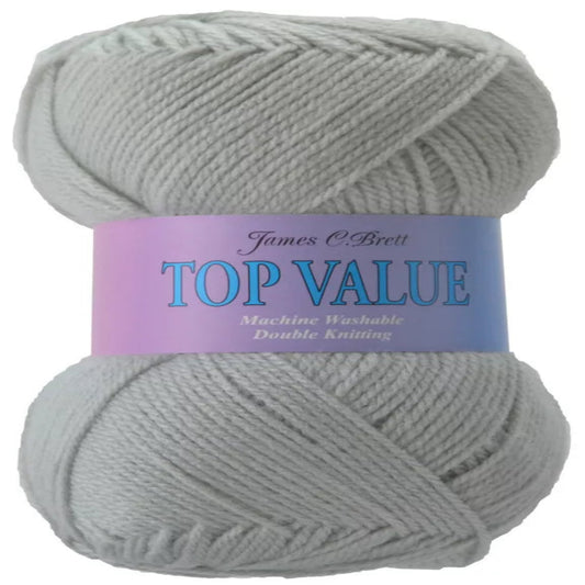 Top Value 100 Grams Double Knitting Yarn 8458 Silver