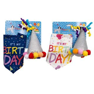 Birthday Bandana & Party Hat for Dogs