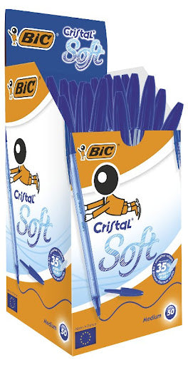 BIC Cristal Soft Blue Pen Box 50